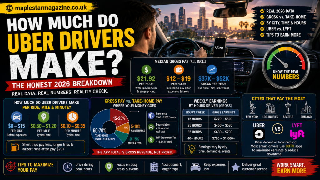 how much do Uber drivers make real 2026 pay data | maplestarmagazine.co.uk