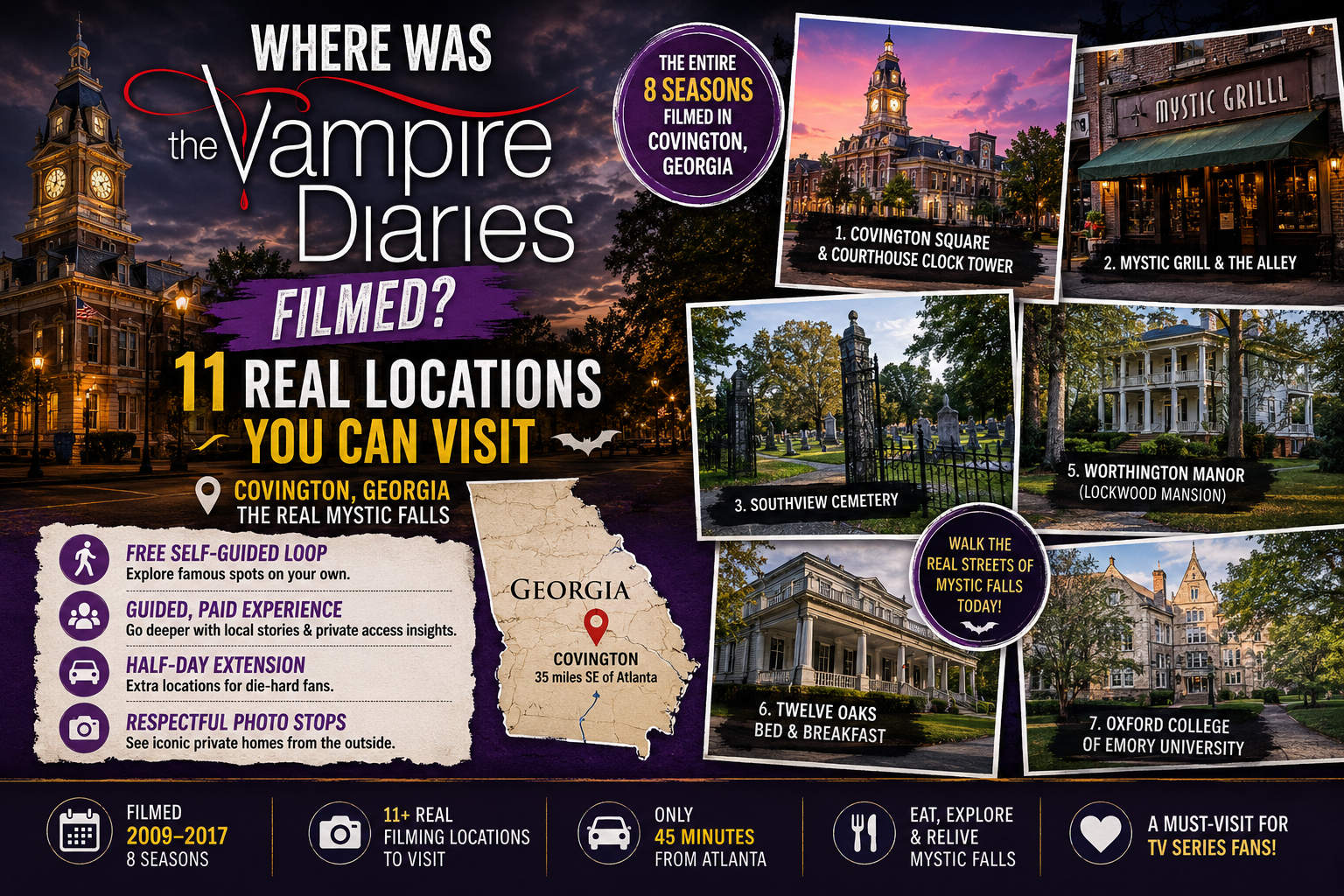 where was Vampire Diaries filmed Covington Georgia guide | Maple Star Magazine