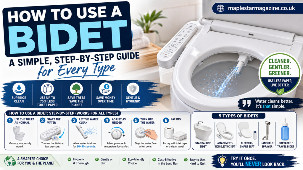 how to use a bidet step by step guide 2026 | maplestarmagazine.co.uk