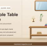 Console table guide 2026 covering sizes styles and placement at maplestarmagazine.co.uk