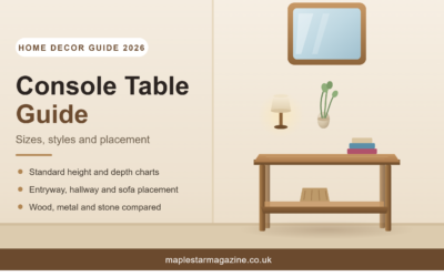 Console table guide 2026 covering sizes styles and placement at maplestarmagazine.co.uk