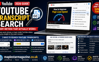 YouTube transcript search using the built-in transcript panel